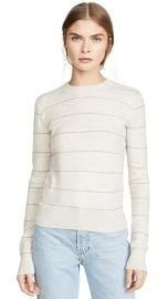 Vince Striped Fitted Cashmere Crew Sweater at Shopbop